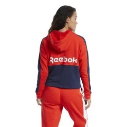 Sweat à Capuche Femme Reebok Training -Under Armour Boutique ft0901 app on model back white