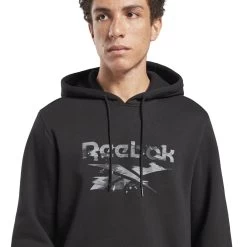 Sweatshirt à Capuche Reebok Identity Modern Camo -Under Armour Boutique reebok hs7389 5 apparel on model detail view 1 white